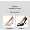 Champagne Pearl Black Pointed Toe Stilettos - Elegant High Heels for Women, Perfect for Weddings and Formal Events.