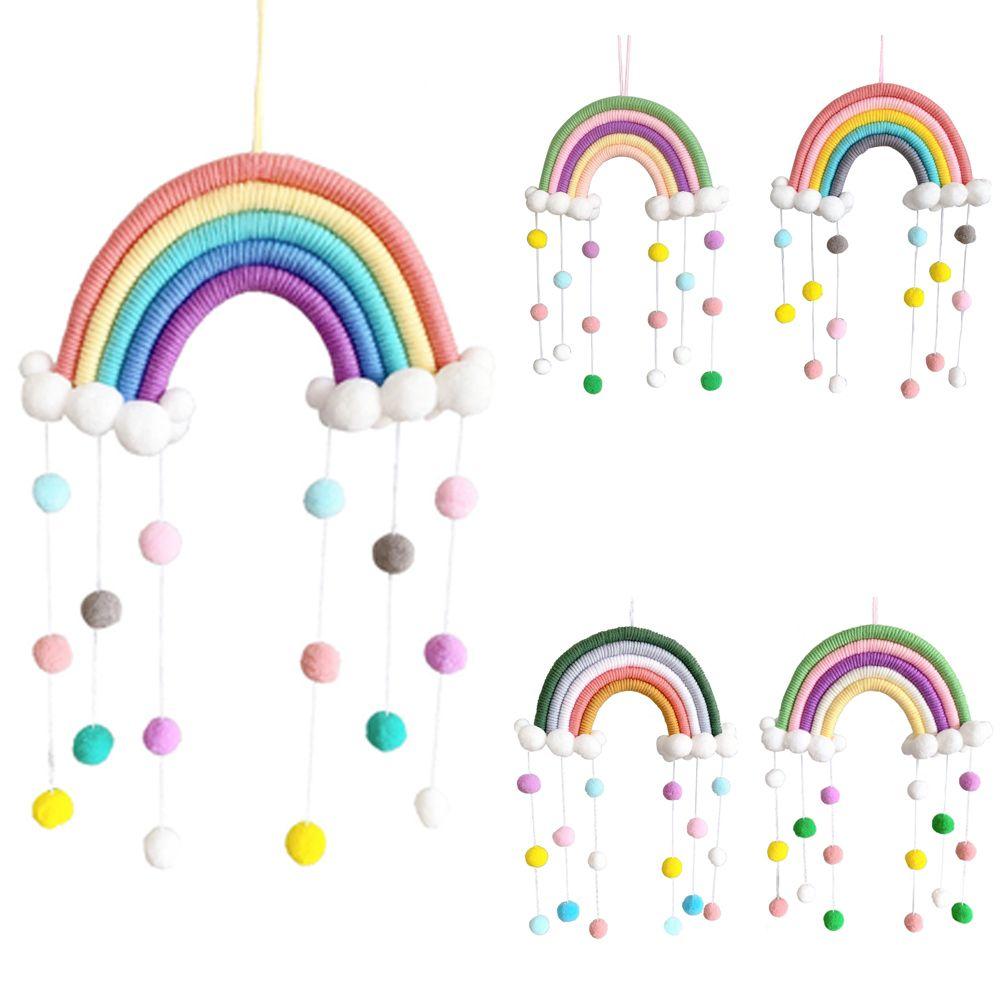 Macrame Rainbow Clouds Tapestry Handmade Room Decoration Delicate Photo Prop  Home