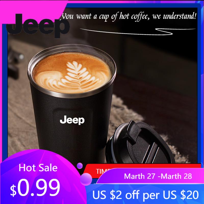 Для Jeep 380 мл Автомобильная Кофейная Кружка из Нержавеющей Стали Термокружка Аксессуары Для Jeep Grand Cherokee Wrangler JK Gladiator Compass R