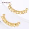 18K Gold Plated Twisted Curved Multi Hole Circle Connector,DIY Jewelry Findings Link Bar Accessories For Ear Craft
