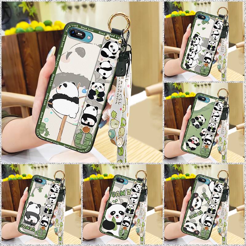 Panda Anti-knock Phone Case For Itel A25/A35/A25 Pro Waterproof Shockproof Back Cover Wristband Wrist Strap Soft case