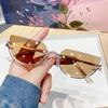 Luxury Brand Designer Triangle Cat Eye Sunglasses Women For Female Vintage Popular Sun Glasses Steampunk Half Frame Eyeglasses