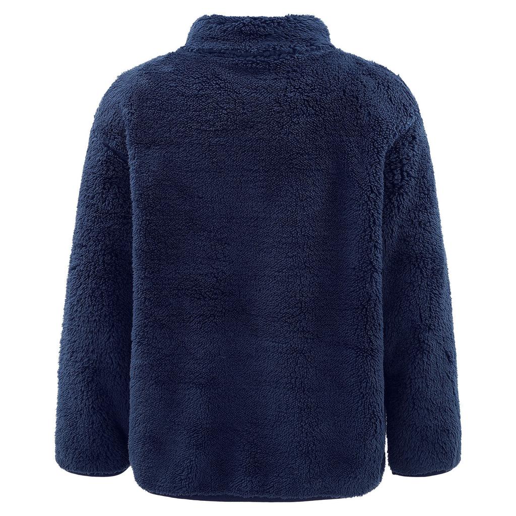 Унисекс Детская Повседневная Куртка с Длинным Рукавом, Воротником-стойкой, Мягким Плюшем, Застежкой-молнией, Карманами по Бокам, для Улицы