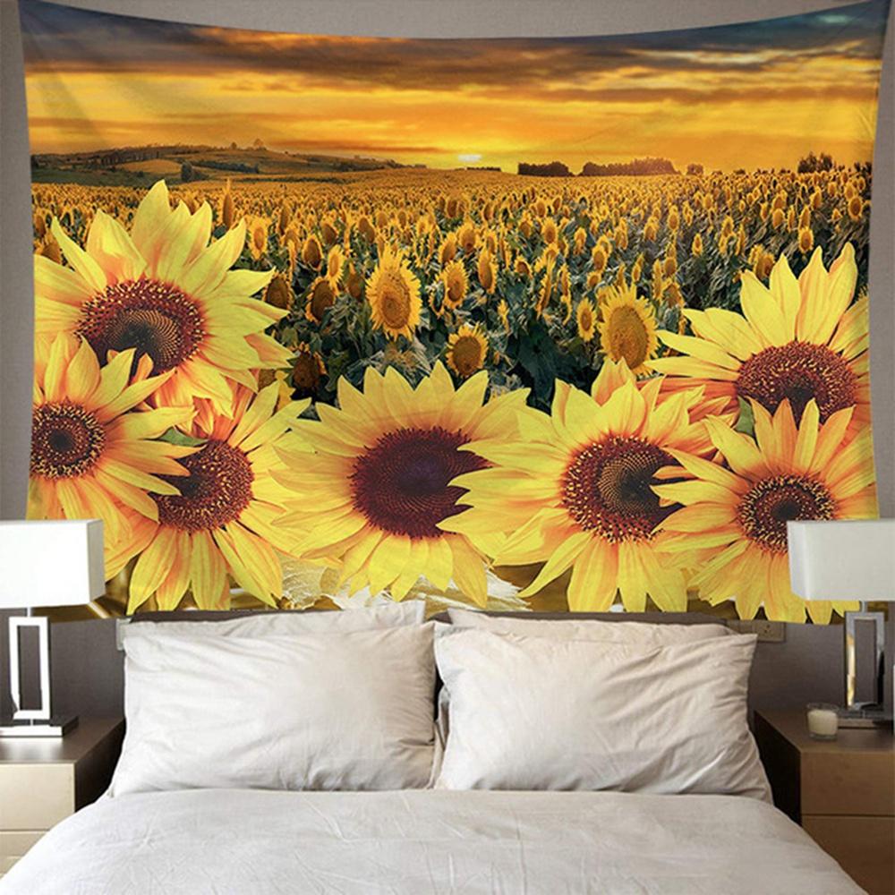 Tapestry Sunflower Painting Wall Hanging Home Decor  Floral Nature Landscape