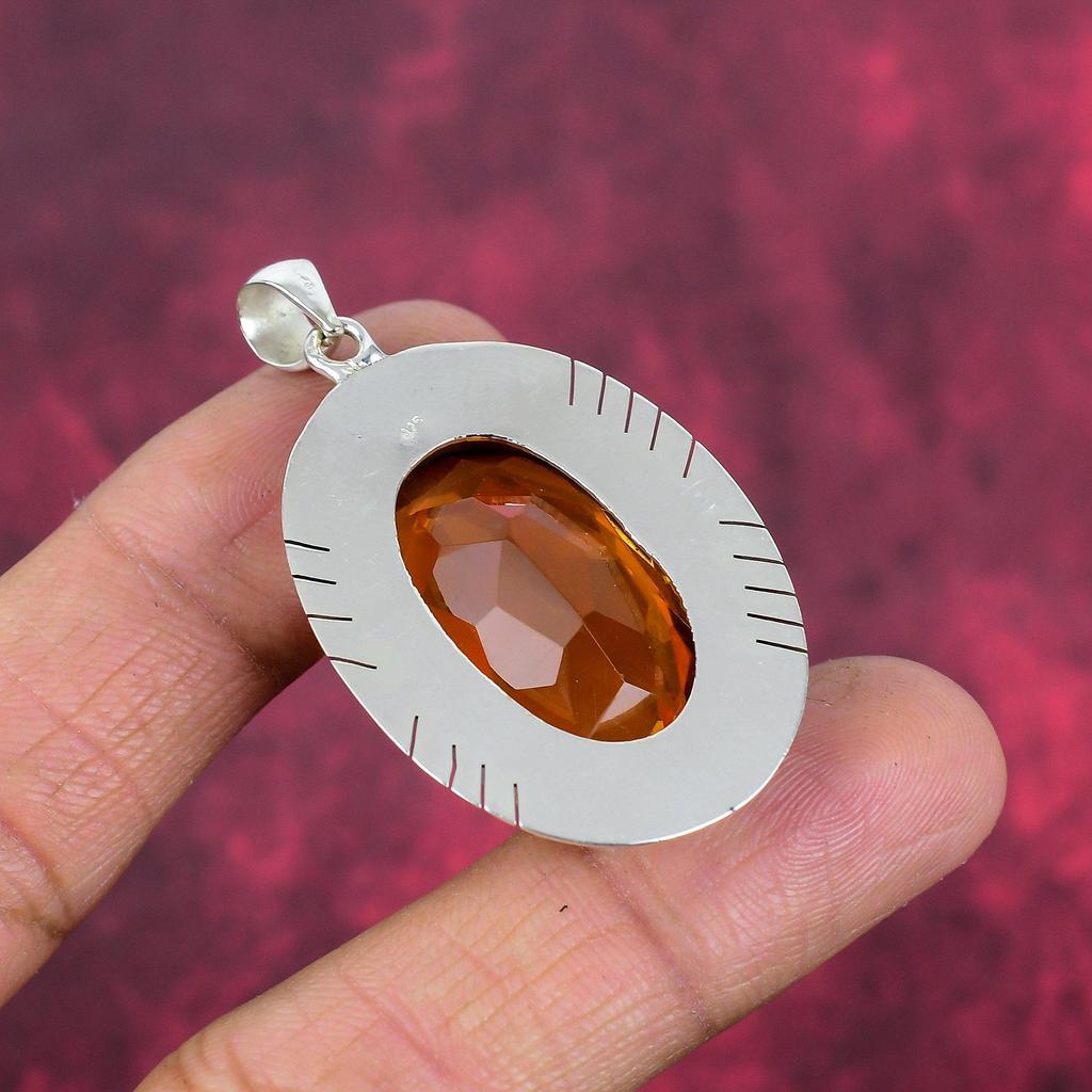 Honey Topaz Pendant, 925 Solid Sterling Silver Pendant, Handmade Gemstone Jewelry, Gifts For Wife Brand New Pendant