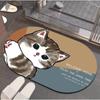 Absorbent Mat At The Door of The Bathroom Cute Cartoon Cat Bathroom Mat Creative Cartoon Dirt Resistant Non-slip Quick Drying Mat