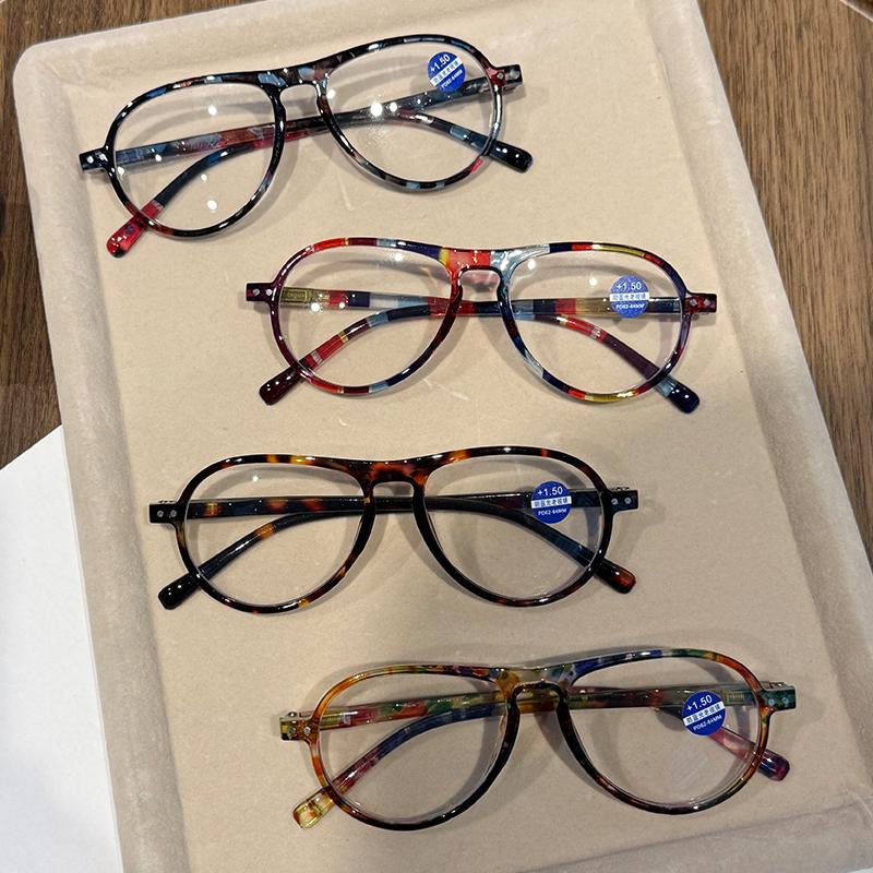 Женские очки для пресбиопии в стиле INS в форме жабы, цветные с принтом, на пружинной дужке, с защитой от синего света, для чтения, диоптрии до +4.0