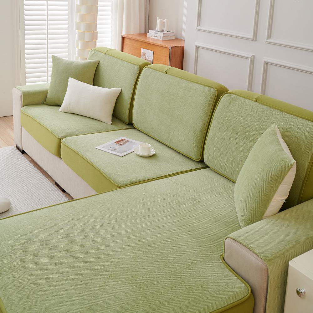Чехол для дивана с узором «елочка» из молочного волокна, универсальная универсальная нескользящая подушка для дивана, универсальный чехол Four Seasons, ткань