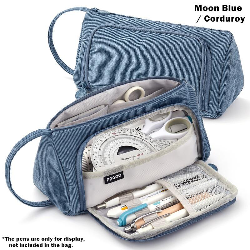 Портативный многофункциональный клетчатый пенал с несколькими слотами и сеткой, большая сумка для хранения, органайзер, канцелярские принадлежности, студенческий подарок