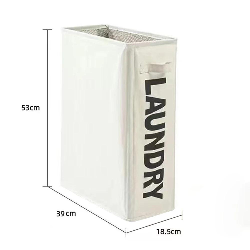 Foldable Slim Laundry Basket with Wheels Laundry Hamper with Handle Dirty Clothes Organiser Yoga Mat Equipment Storage Basket