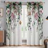 Beautiful Butterfly Flower 3D Printed Curtains French American Retro Pastoral Bedroom Living Room Study Decorative Curtains 2PCS