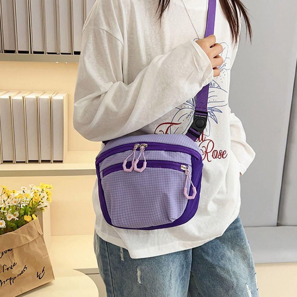 Portable Sports Nylon Shoulder Bag Solid Color Casual Casual Crossbody Bag Coin Pouch Korean Style Mobile Phone Pack Male
