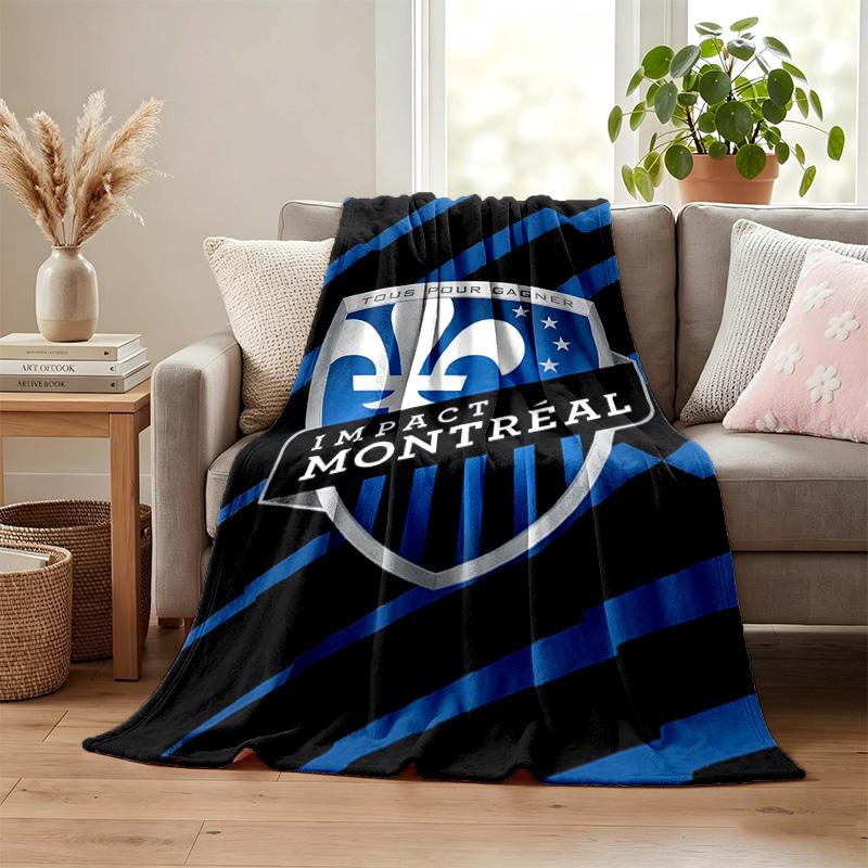 CF Montreal blanket Flannel Blanket Soft Cozy Plush Throw for Sofa Bed Lightweight Home Decoration