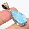Natural Republic Larimar Gemstone 925 Solid Sterling Silver Pendant 1.75" A0q81