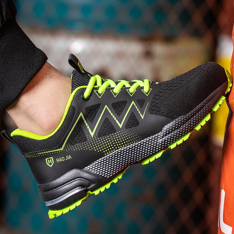 Защитная рабочая обувь Мужчины Женщины Защитная обувь Противоударные Легкие дышащие рабочие кроссовки Неразрушимая обувь со стальным носком Мужская защитная обувь