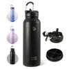BOTTLE BOTTLE Water Bottle, 1.2 Liter, Large Capacity, Stainless Steel, Leak-Proof, 2-Way Lid, Suitable for Girls, Boys, and Adults, 1.2L, with Straw