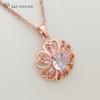 Модное ожерелье цвета розового золота с круглым цирконием и цветами для женщин, ювелирное изделие для свадебной вечеринки, подарок