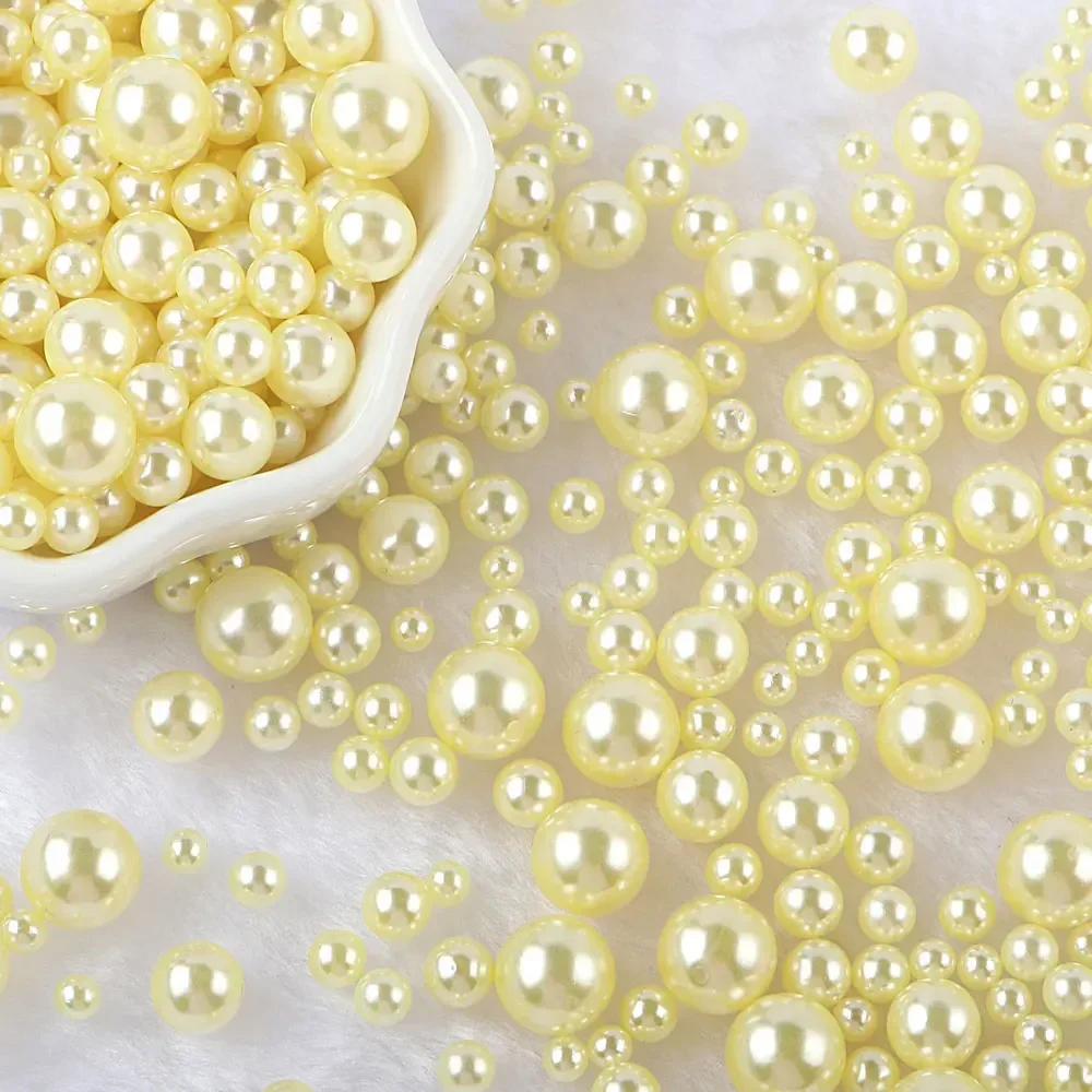 Разноцветные бусины из АБС-пластика без отверстий, имитация жемчуга, россыпные бусины для нейл-арта, DIY-поделок, украшения для скрапбукинга