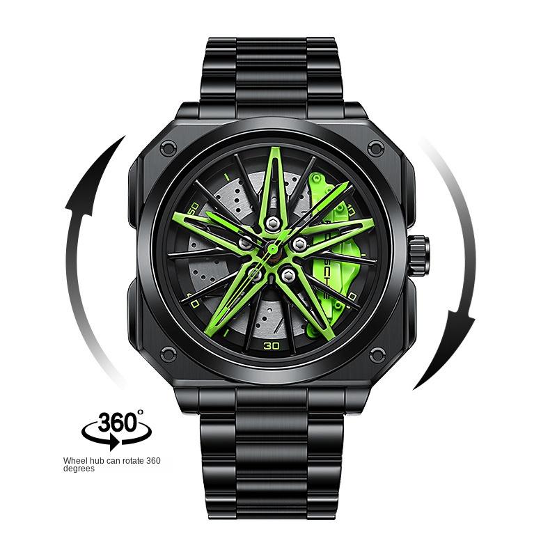 SVJ Мужские часы Высококачественные подлинные часы Black Knight Wheel с вращающимся циферблатом и светящейся таблицей модификаций