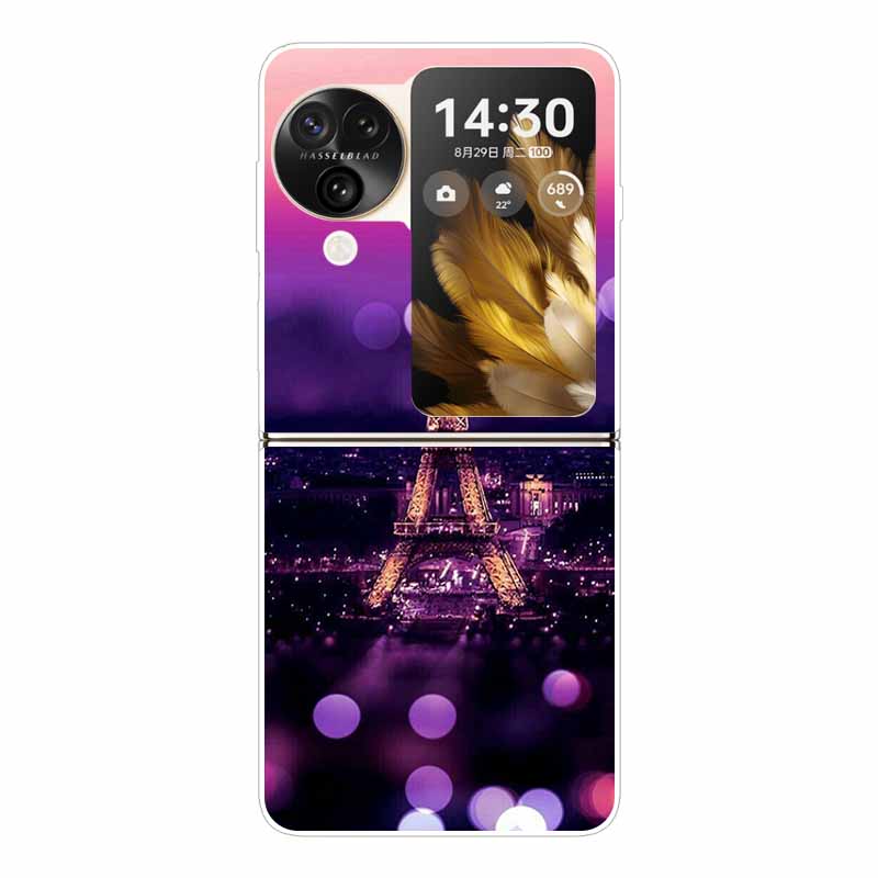 Для Find N3 Flip 5G Чехол Милый Прозрачный Жесткий ПК Задние Крышки для Oppo Find N3 Flip Расписные Корпуса Телефона N 3 Flip Funda Capa