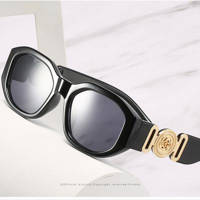 Новые солнцезащитные очки в небольшой оправе, европейские и американские тенденции, очки с многоугольными стеклами и индивидуальным узором.