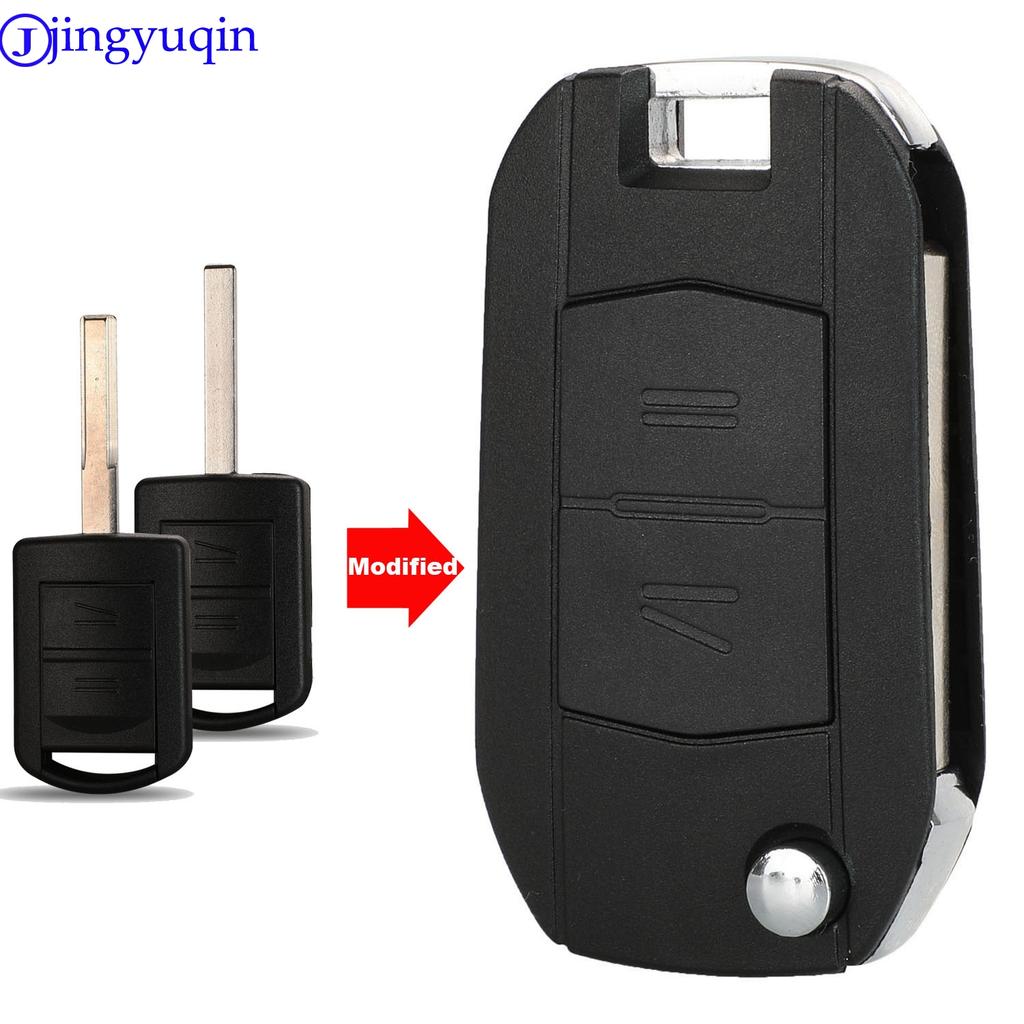 Jingyuqin Remote Folding Flid Car Key Cover Case Shell For Opel Vauxhall Corsa Combo Meriva 2 Buttons + Blade HU43 (79)