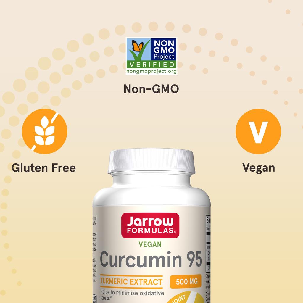 Jarrow Formulas, Куркумин 95, 500 мг, 60 растительных капсул