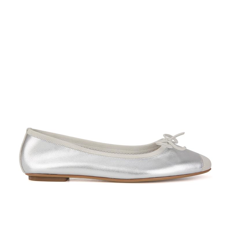 [] Two Heights~ Lambskin Square Head Bow Thick Heel Ballet Shoes Women's Single Shoes