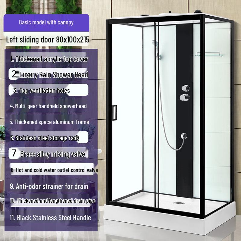 Luxury Waterproof Rectangular Tempered Glass Shower Partition Screen for Hotel Bathrooms