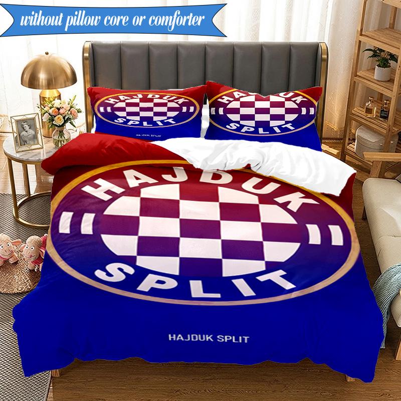 HNK Hajduk Split 3pcs Bedding,Including 1pc Duvet Cover And 2pcs Pillowcases Perfect for Christmas,Ideal for Bedroom, Dormitory