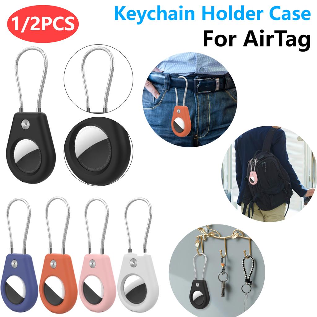 For Apple Airtags Holder Case Waterproof Keychain Holder Case Full Cover Dog Tracker Locator Device for Pet Key Luggage Backpack