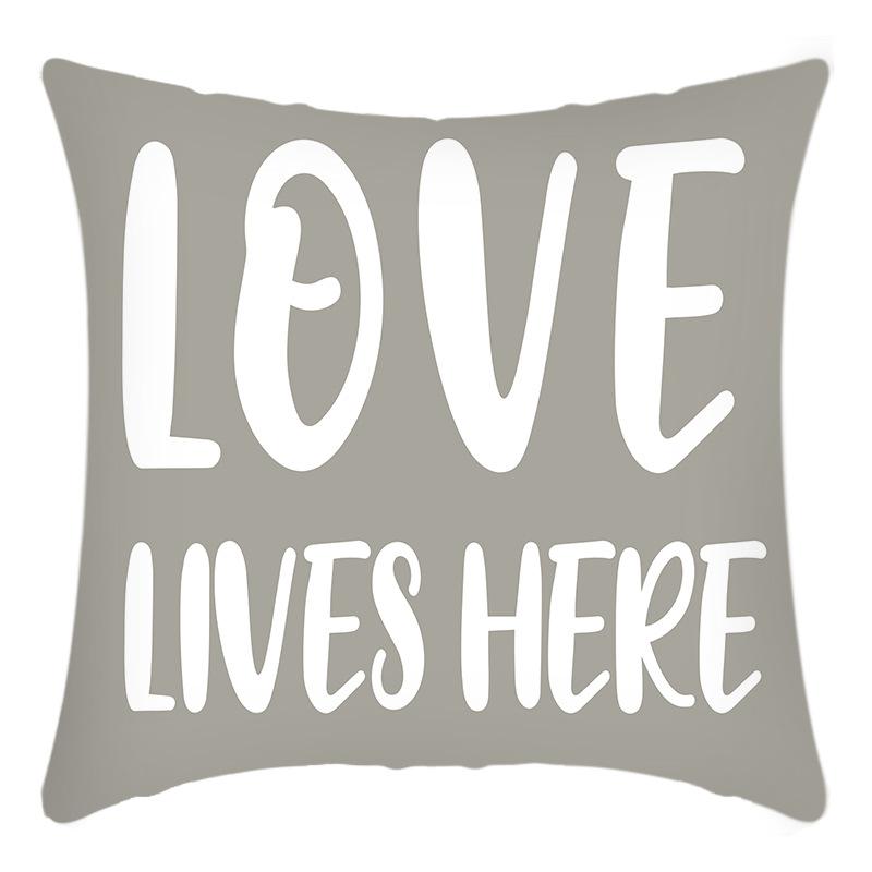 New Pillowcase Green Plant Wreath Letter Printing Print Pillow Home Sofa Cushion Cover