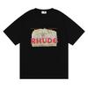 Трансграничный европейский и американский модный бренд RHUDE микро-лейбл узор с логотипом в виде замка футболка с коротким рукавом мужская и женская хай-стрит свободная