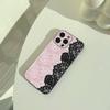 Чехол для телефона с принтом L-Lace для iPhone 17,16,15,14,13,12,11 Pro Max, Легкий и практичный Мягкий черный чехол