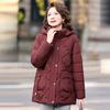 Stylish Hooded Padded Winter Jacket for Middle-Aged Women