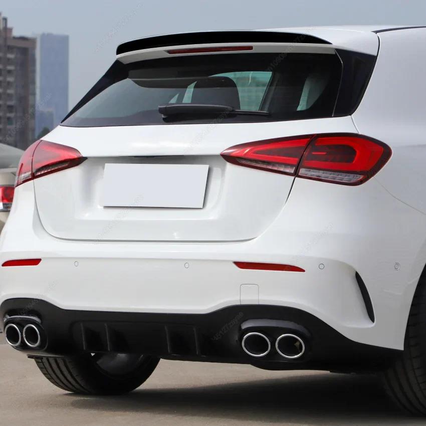 Car Rear Roof Trunk Spoiler Wing & Rear Bumper Canard For Mercedes Benz A Class W177 A180 A200 A220 A35 AMG Hatchback 2018-2023
