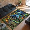 Monster Truck Theme Crystal Velvet Rug Personalized Custom Name Text Soft Floor Mat Home Decor