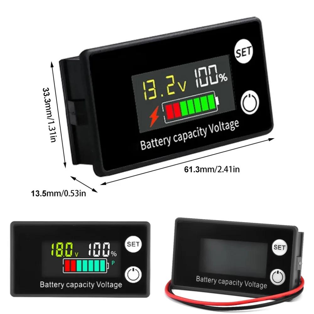 DC 8V-100V 6133A Lead Acid/Lithium Battery Capacity Indicator Car Motorcycle Voltmeter Voltage Gauge Non-waterproof Voltmeter
