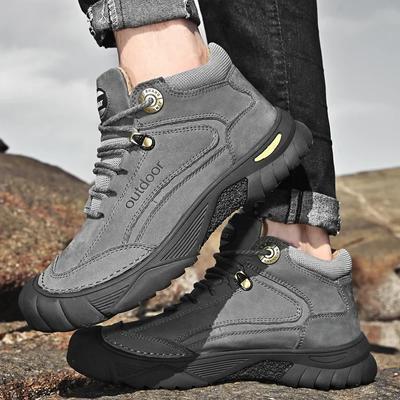 Модные классические мужские ботинки для активного отдыха из натуральной кожи, зимняя обувь, модные ботинки для отдыха в горах, мужская обувь в стиле ретро 2024