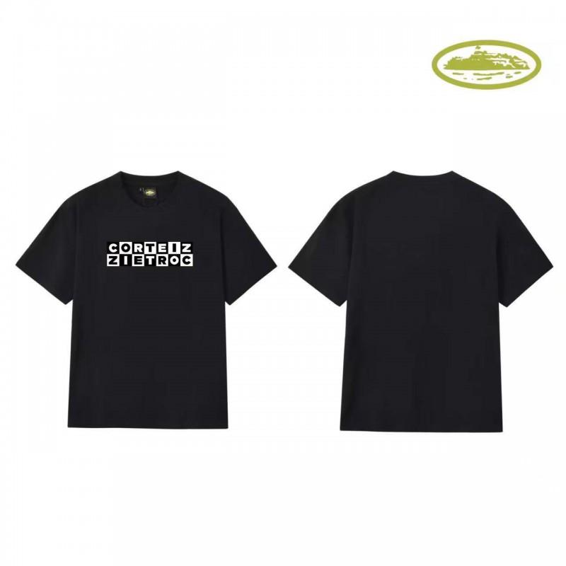 CORT Alcatraz Basic Short Sleeve T-Shirt Phantom Letter Print Couple Streetwear Teens