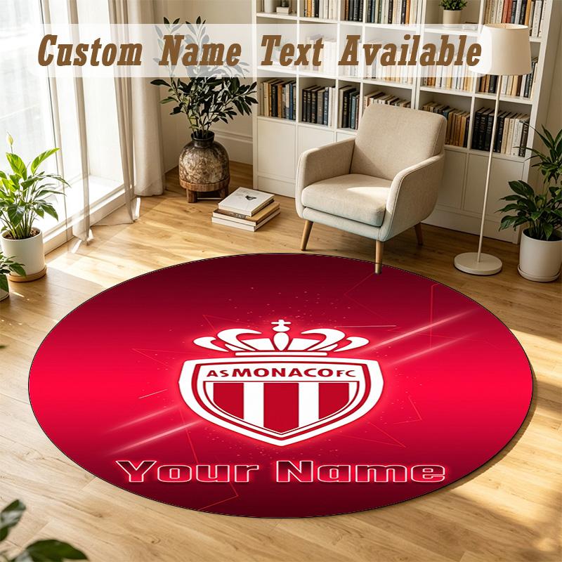 Round Rug Custom NameMonaco FC Pattern Non Slip Carpet Home Floor Decor