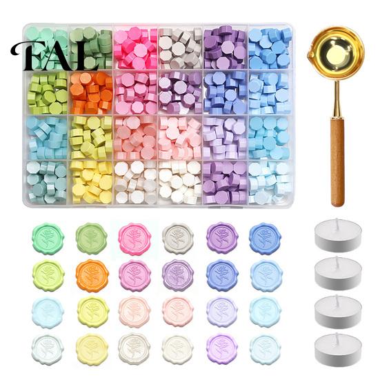 Wax Stamp Supplies Seal Kit, with Beads Melting Spoon And Candles Set, Vintage Letter Sealing for DIY Crafting Wedding Invitations Envelope Set