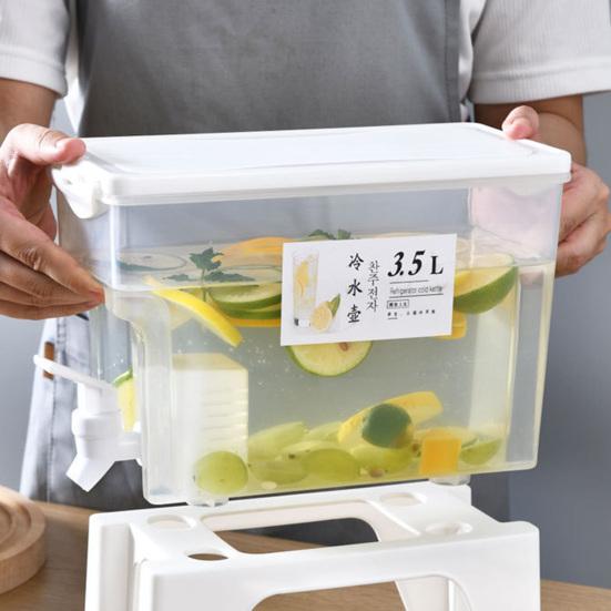 1 комплект, 3,5 л чайник для холодной воды со съемной крышкой, приподнятое основание, конструкция с пряжкой, легко открывается, морозостойкий кувшин для холодной воды, кухонные принадлежности