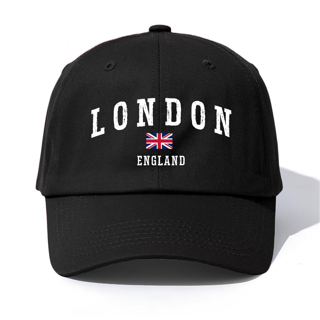1 шт. Бейсболка с принтом LONDON для взрослых, Минималистичный ретро-стиль, Повседневная, Мягкая, Регулируемая, Кепка-дадка, Идеально в качестве подарка