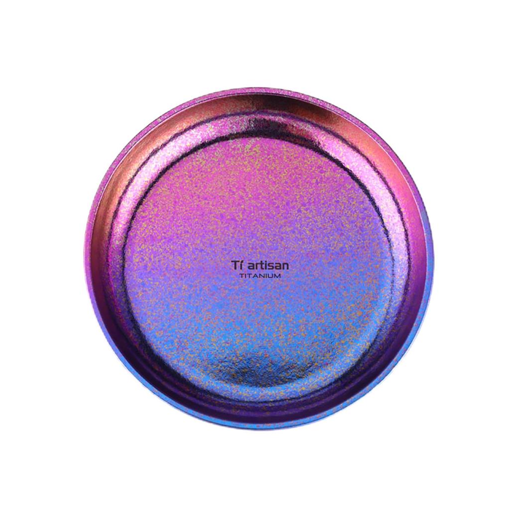 Titanium Camping Plate, Titanium Pan Dish Plate, Lightweight Round Dinnerware, Tableware, Cookware, Pasta Plate, Bowl, 27 Fl Oz (Blue-Purple, TA8220V)