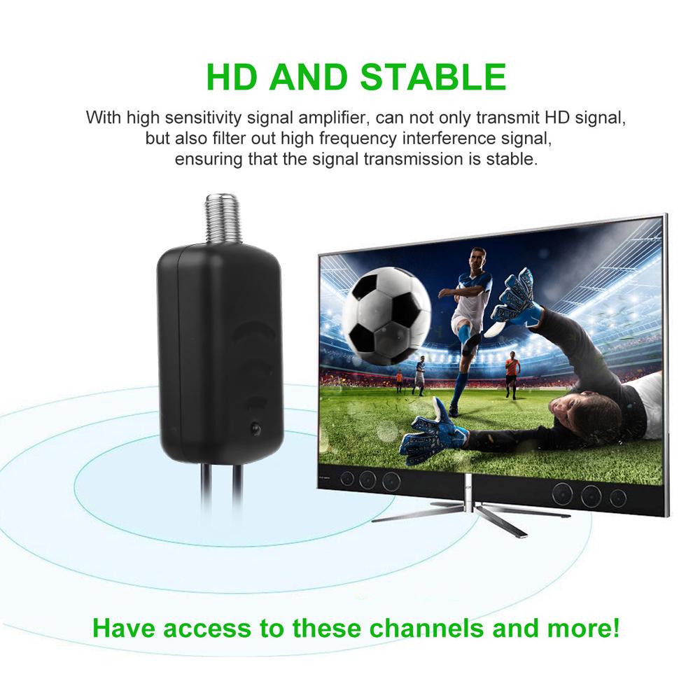 Комнатная антенна цифрового HDTV 4K с радиусом действия 980 миль и усилением сигнала ТВ-вещания DTB-T2