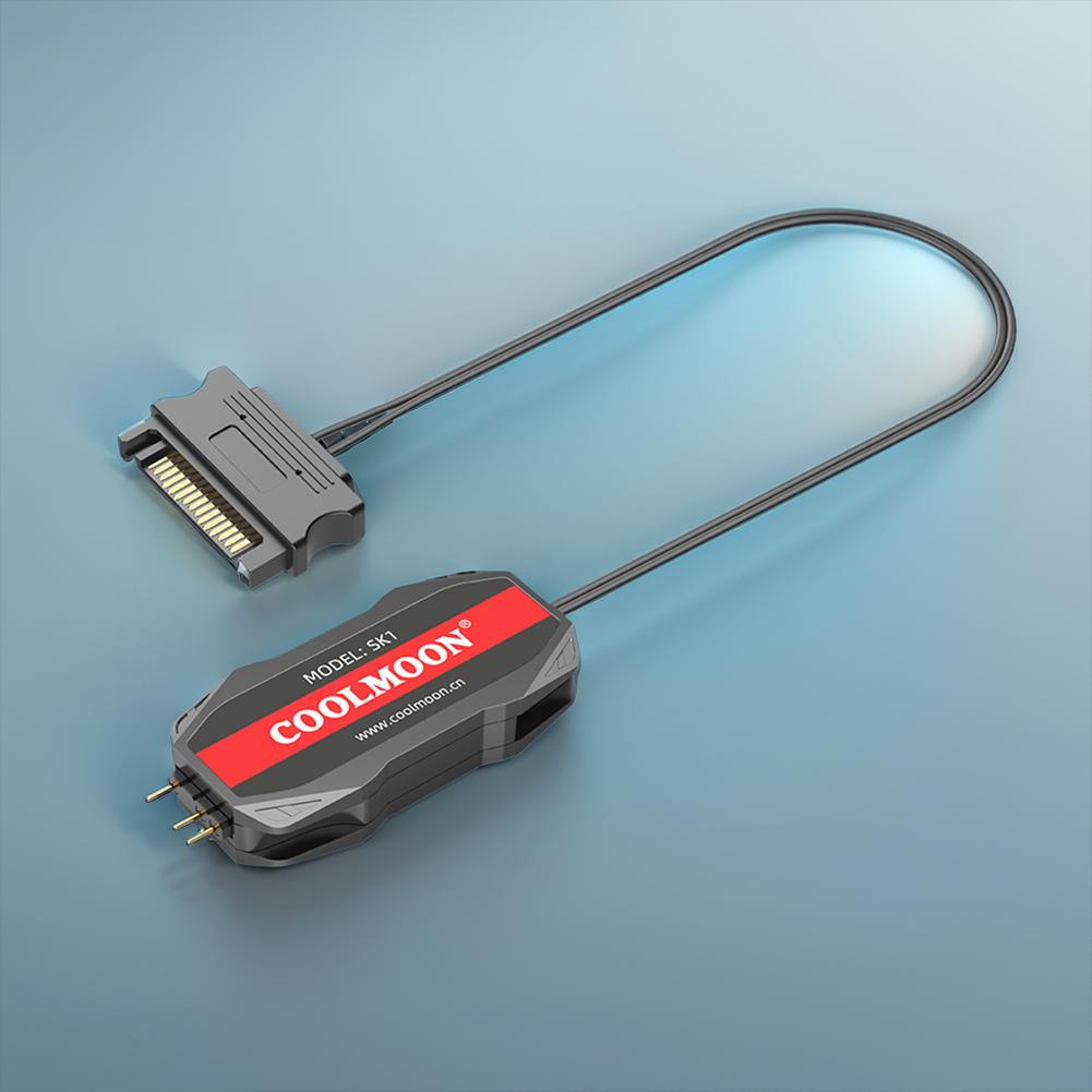 Светодиодный цветной интеллектуальный контроллер вентилятора ARGB 5V 3PIN к SATA 1 к 4 синхронный кабель материнской платы удлинитель для световой полосы вентилятора ПК