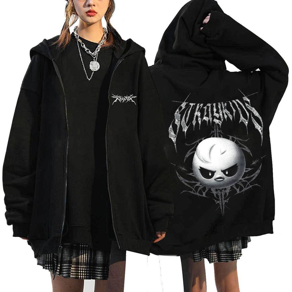 Худи из хлопка с принтом Stray Kids Dominate Harajuku для мужчин и женщин, худи на молнии свободного кроя