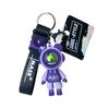 Creative Epoxy Cool Lightning Play Bear Keychain Female Trend Exquisite Fashion Car KeyRing Bag Pendant Boys Gifts