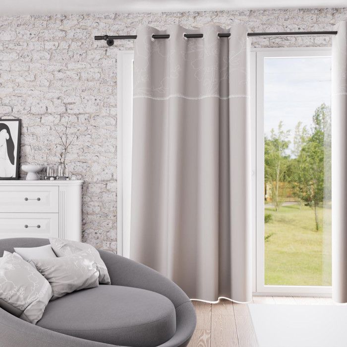 Rideau à oeillets en coton 135x250 cm ROMANCE, par Soleil d'Ocre